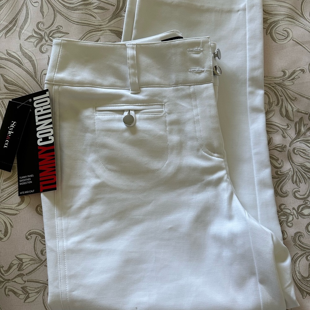 White Capri Pants with Tummy Control.